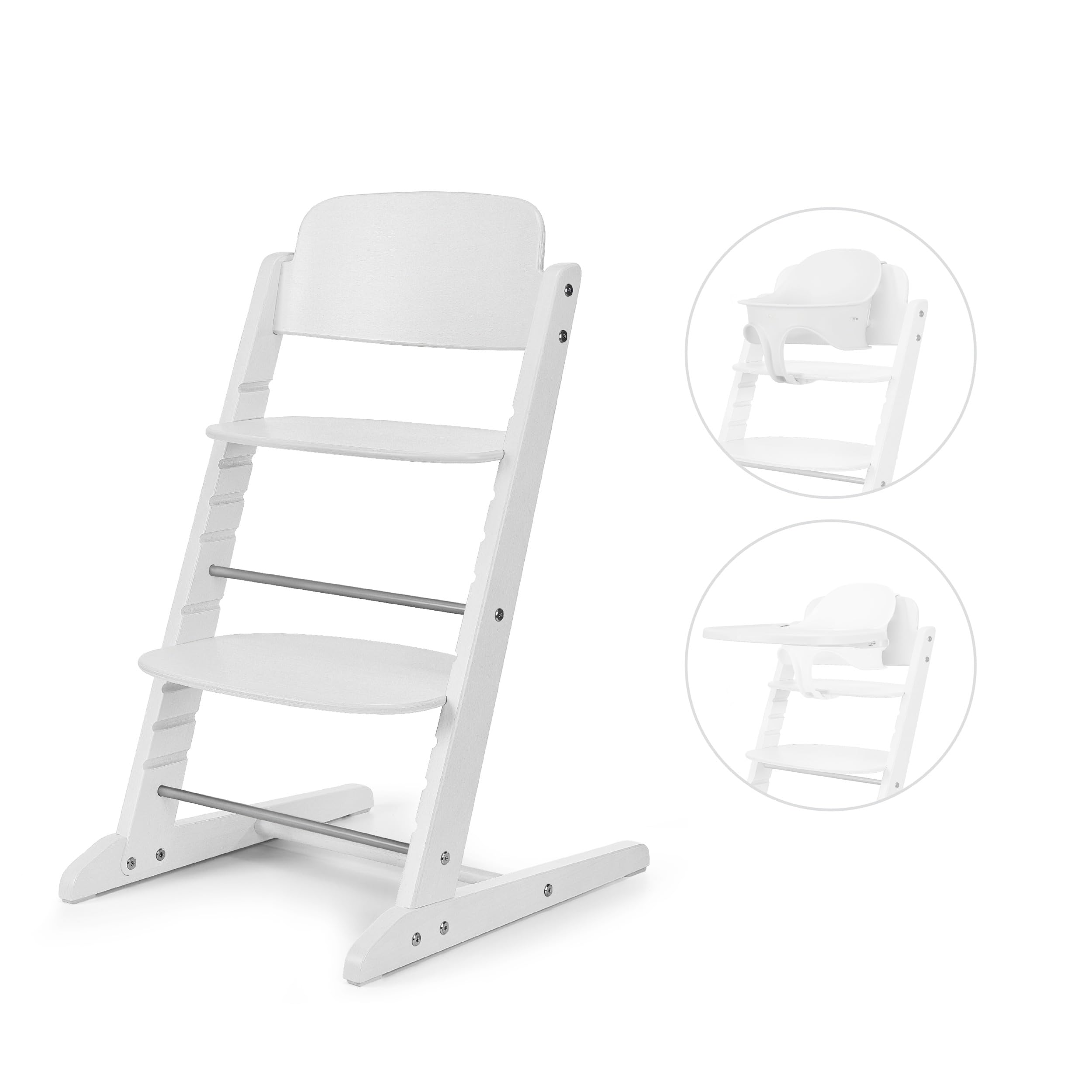 CYBEX Gold krzesełko do karmienia IRIS 3w1 Zestaw, Rośnie razem z dzieckiem, 6 miesięcy - 99 lat, wraz z zestawem dla niemowląt i tacą, drewno bukowe/plastik, All White