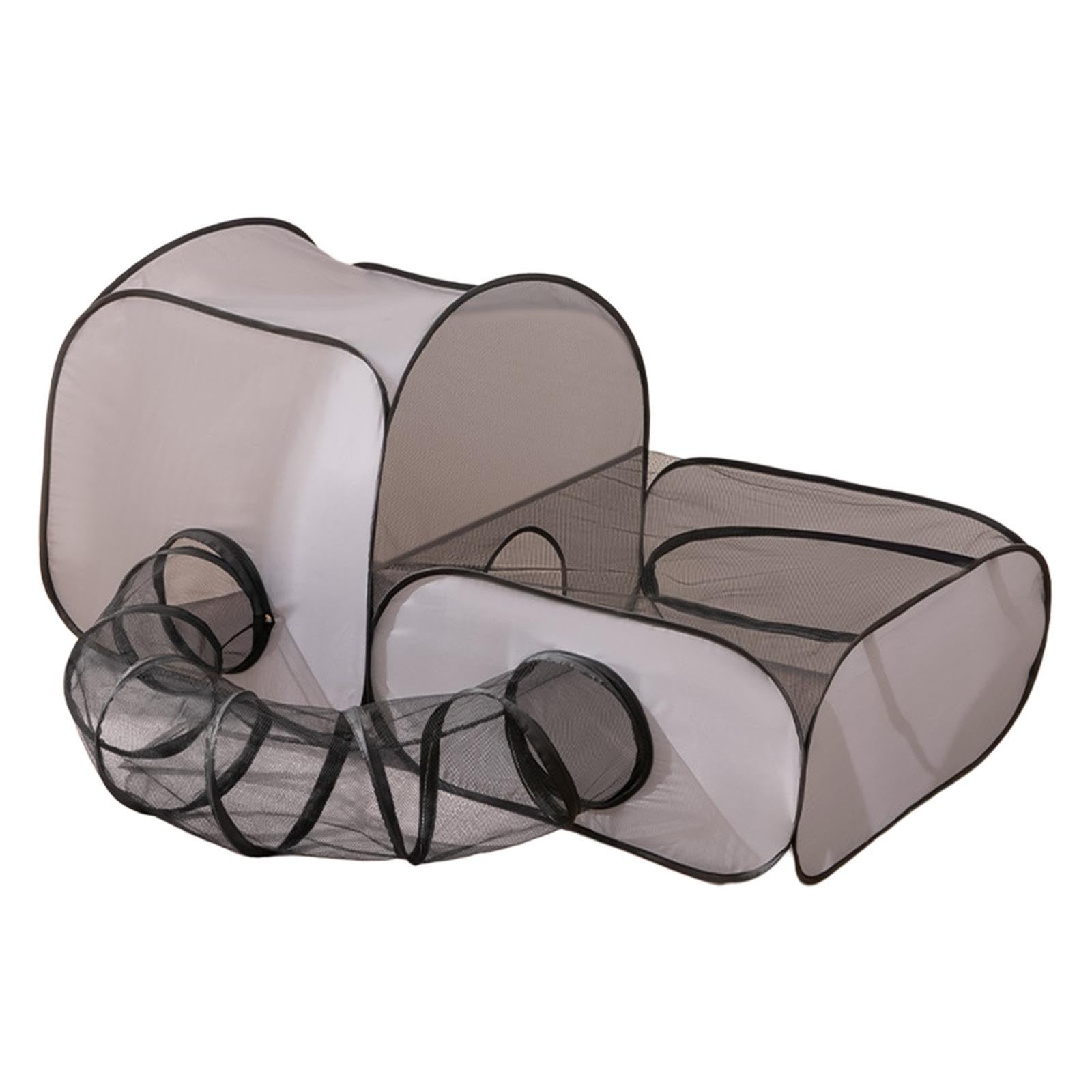 Cage Tunnel pour Chat, Pliable, en Filet, Jouet Interactif Universel, Tunnel de Jeu Pratique 2 en 1 pour Petits Animaux, Cochons d'Inde, L