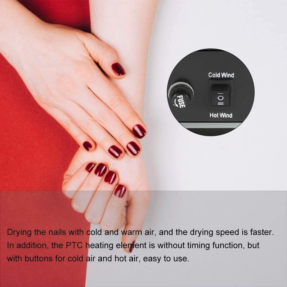 Nail Dryer for Regular Polish, 300W Hot & Cold Wind Nail Dryer, Nail Gel Curing Light Fast Nail Drying Machine, Professional Salon Nail Dryer Air Fan Blower Manicure Tool for Drying Art Gel