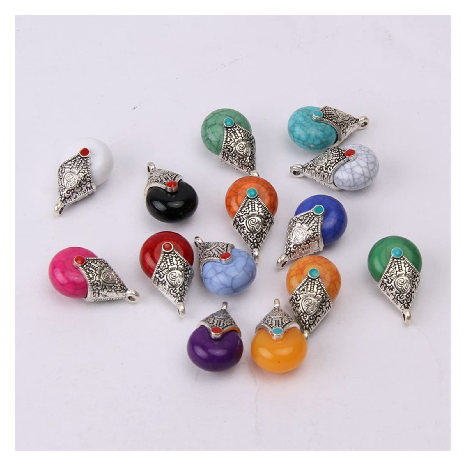 Wisiorek 30 sztuk Zawieszki w stylu vintage Charms do wyrobu biżuterii Materiały do wyrobu biżuterii DIY Akcesoria naszyjnikowe Materiały ręcznie robione (14)