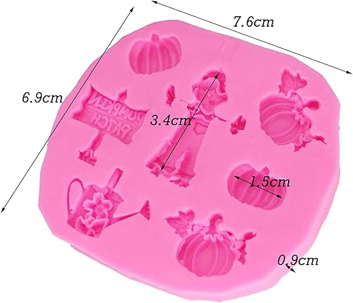 Miniatura 2 de Moldes de silicona con forma de espantapájaros de calabaza para Halloween, herramientas de decoración de pasteles, bricolaje, chocolate, dulces,