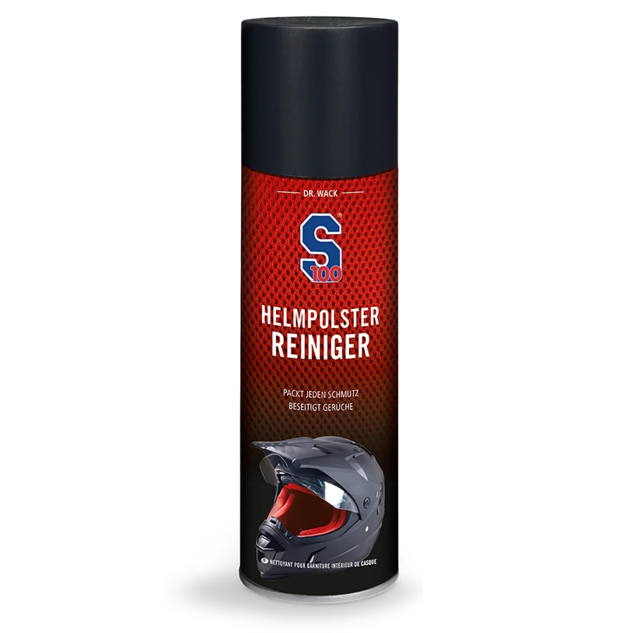 DR. WACK S100 Helmpolster-Reiniger 300 ml - Effektiver Polsterreiniger für Motorradhelm - Gründliche Reinigung Motorradhelm innen - Geruchsentferner Helmpolster - Hochwertige Motorradpflege