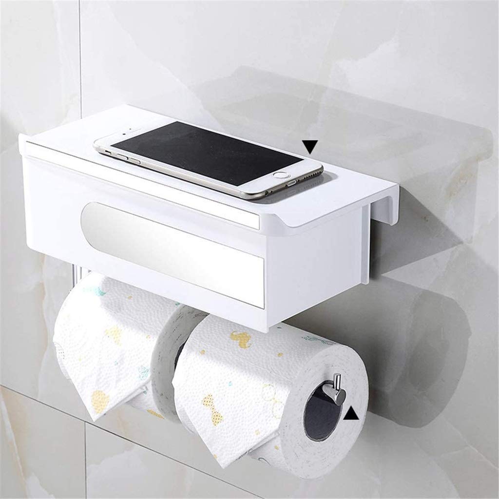 Stały uchwyt na papier toaletowy, Toilet Paper Holder ABS And Copper Alloy Wall Mount With Shelf For Phone Tablet Glasses