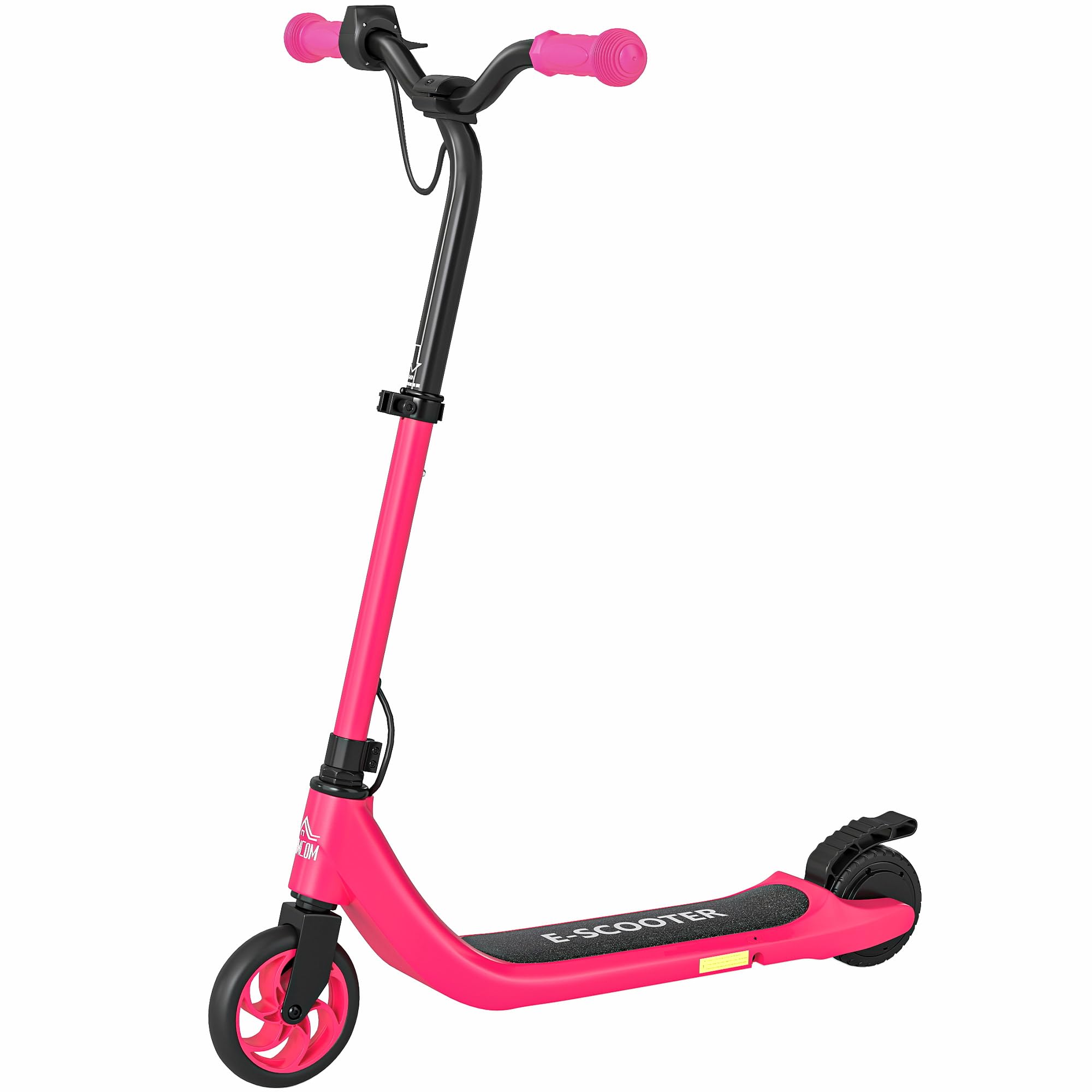 HOMCOM Electric Scooter for Kids, Scooter for Age 6+, Up to 8 KM/H, Maximum Range 6 KM, 6kg Lightweight, Adjustable Height, Rear Brake, Pink
