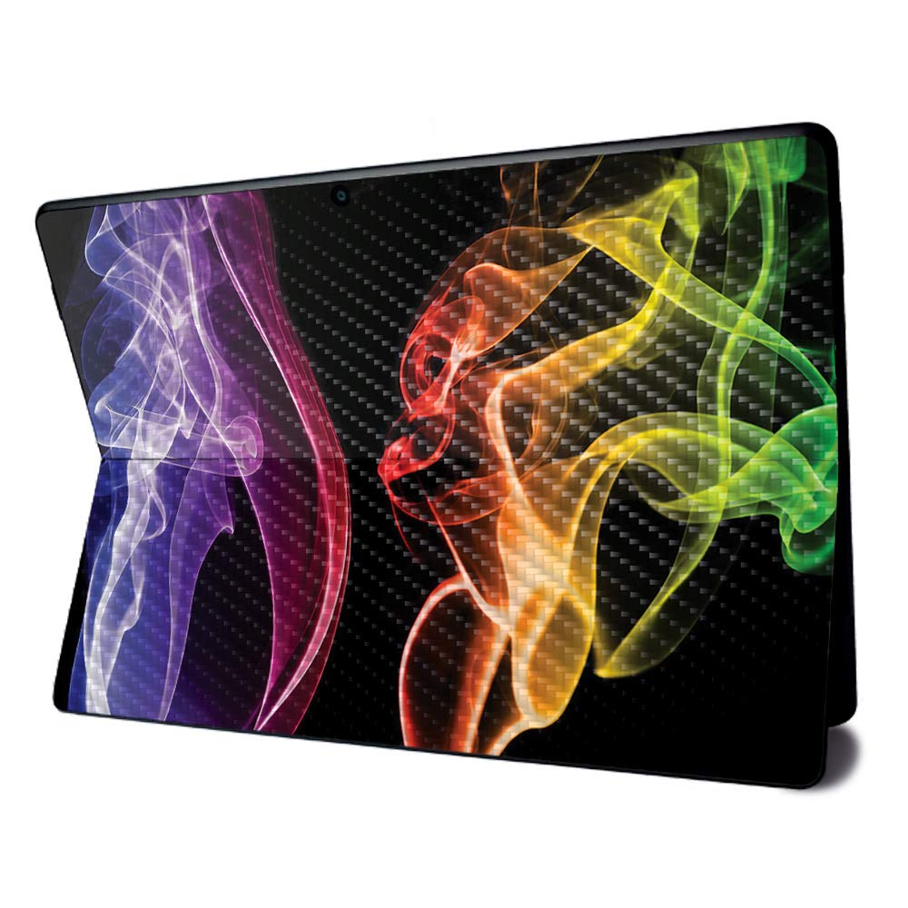 MightySkins Carbon Fiber Skin for Microsoft Surface Pro X - Bright Smoke | Textured Carbon Fiber Finish | Easy to Apply, Remove, and Change Styles | Made in The USA