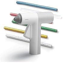 HOTO Pistola per Colla a Caldo Senza Fili, Pistola per Colla USB Ricaricabile, 10 Stick di Colla da 125 mm x 7mm, 30S Calore Veloce, Controllo Temp, Strumento per Pistola per Colla al Litio