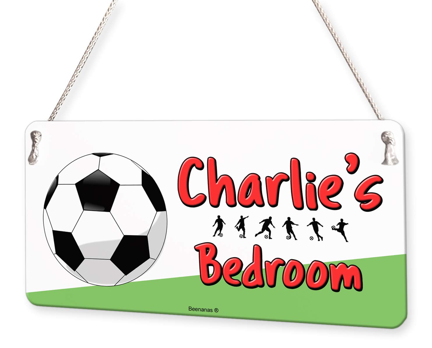 Beenanas Football Soccer Personalised Childs Bedroom Door Sign Name Plaque