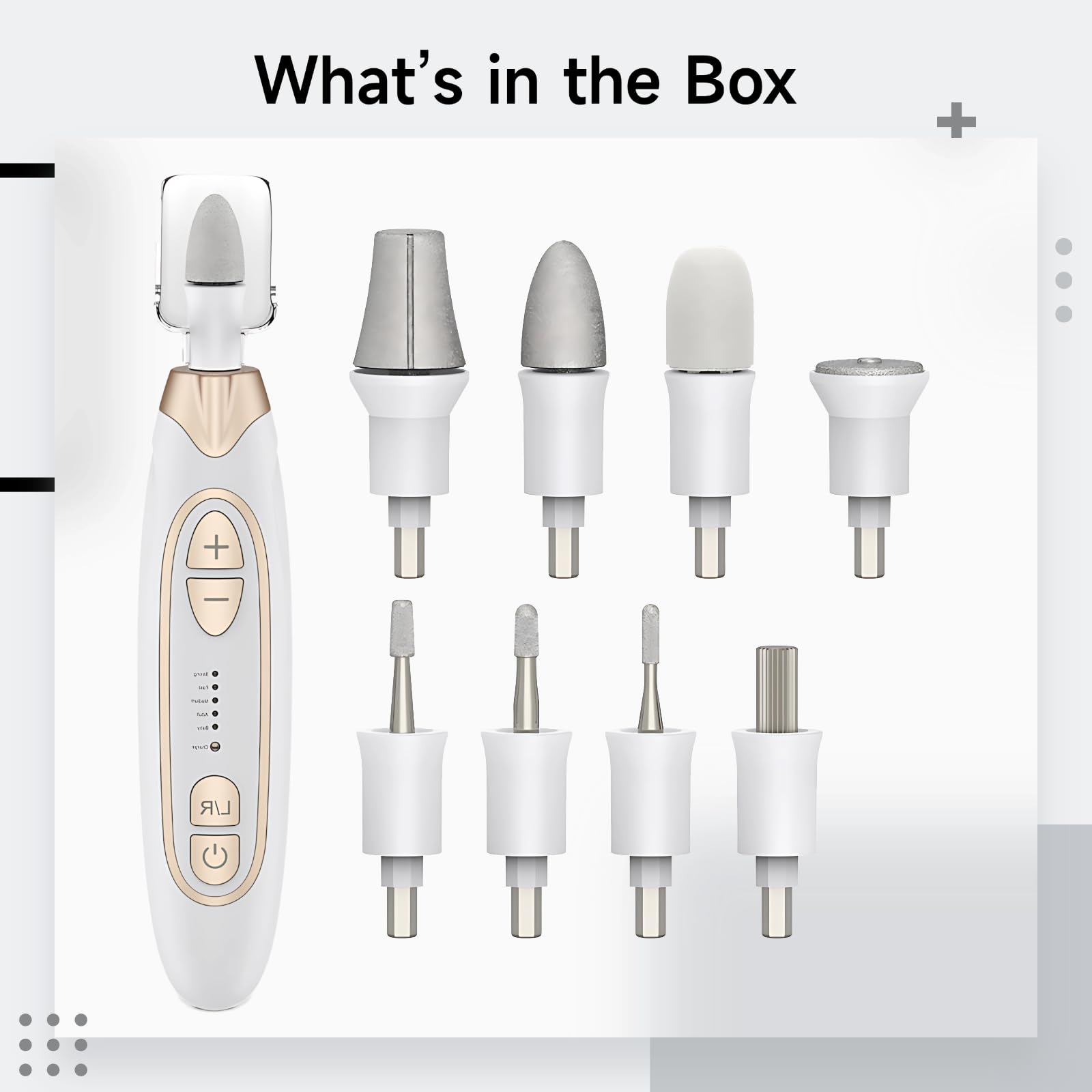 Kit trapano elettrico senza fili, ricaricabile E-File per unghie spesse, kit portatile per manicure e pedicure con 8 punte da trapano per casa e viaggio