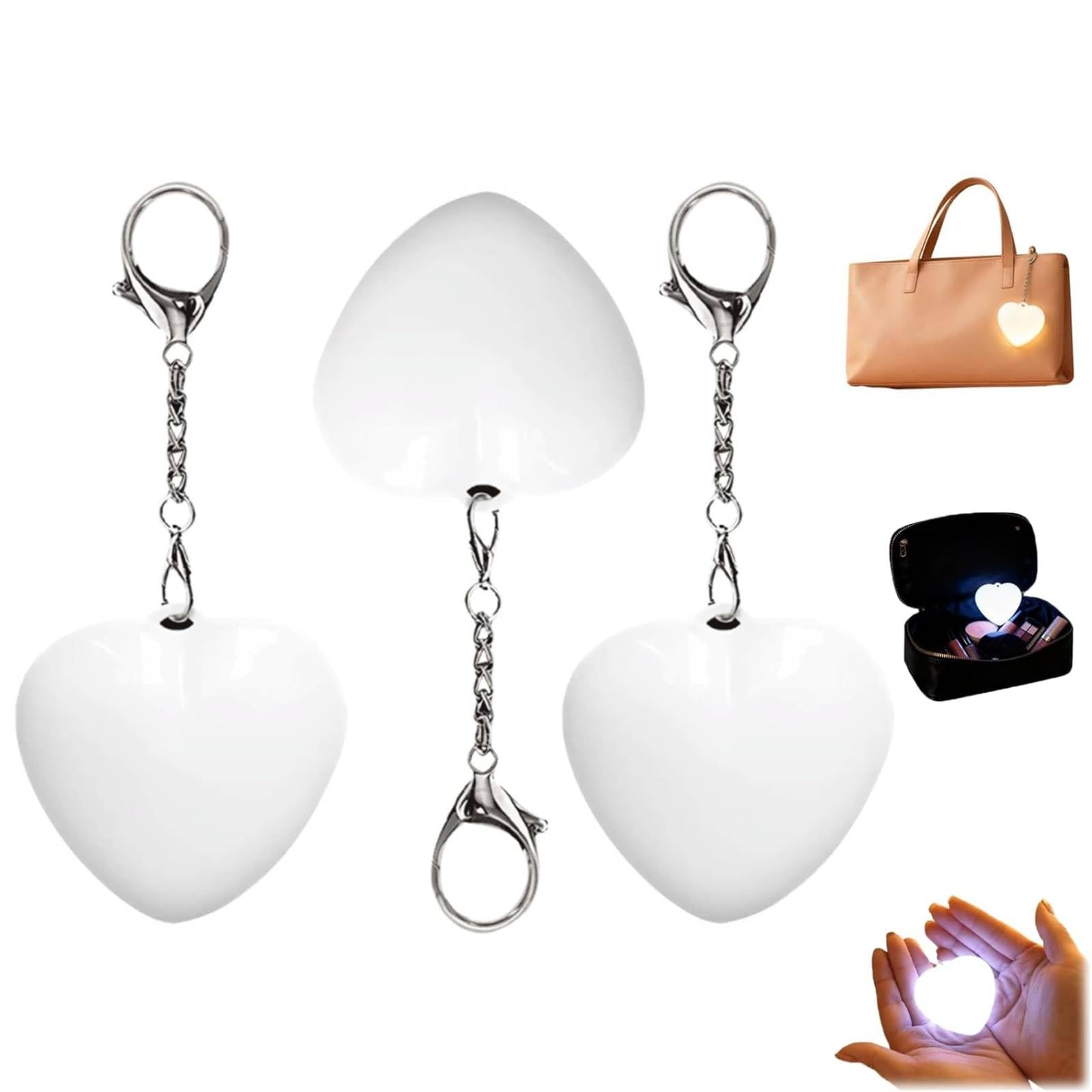 Purse Glow Heart Light, Purse Light Handbag Lights, Bag Lights for Handbag, Automatic Sensor Touch Activated Purse LED Lamp, Heart Shaped Hanging Night Lights for Women Ladies Girls (A*3)