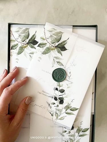 Miniatura 10 de UNIQOOO Varillas de cera para sellar con pistola de pegamento para sello de cera, champán, ideal para invitaciones de boda, sobres de tarjetas,