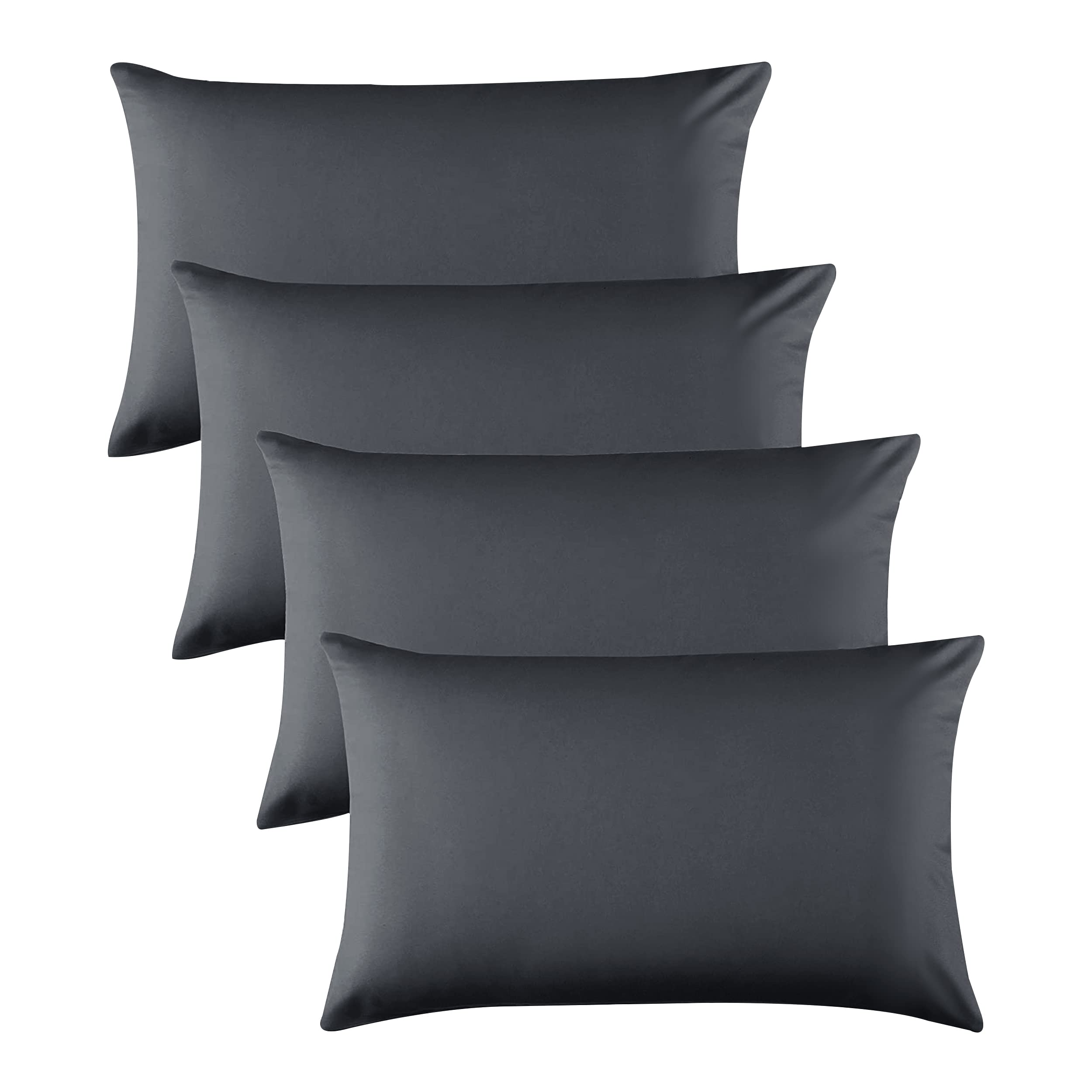 Hafaa Pillow Cases 4 Pack – Easy Care Soft Brushed Microfiber Charcoal Pillow cases - Wrinkle, Fade, Stain Resistant with Envelope Closure Bed Pillow Covers Protectors, 50x75 cm — image 1