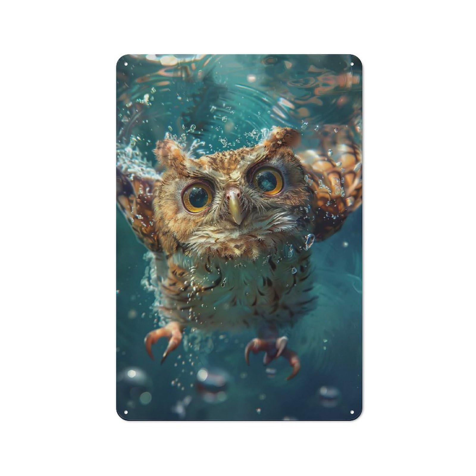 Junmoney Owl Tin Wall Plaque 30X20cm With For Hobby Room Or Studio, For Updating Hobby Room And Studio After Moving