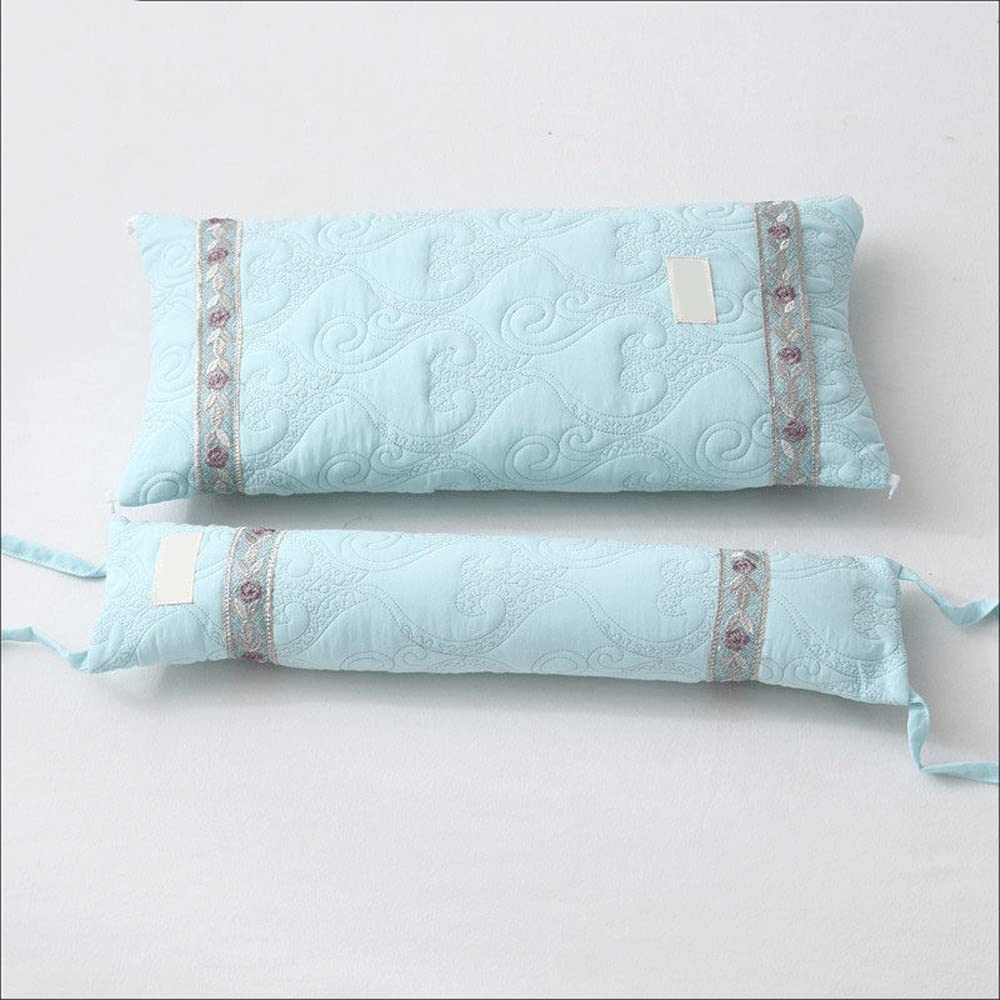 Poduszka gryczana, Super miękka tkanina bawełniana połączona poduszka, ergonomiczna poduszka, sen ochrona szyjki cukierki (Color : Light blue)