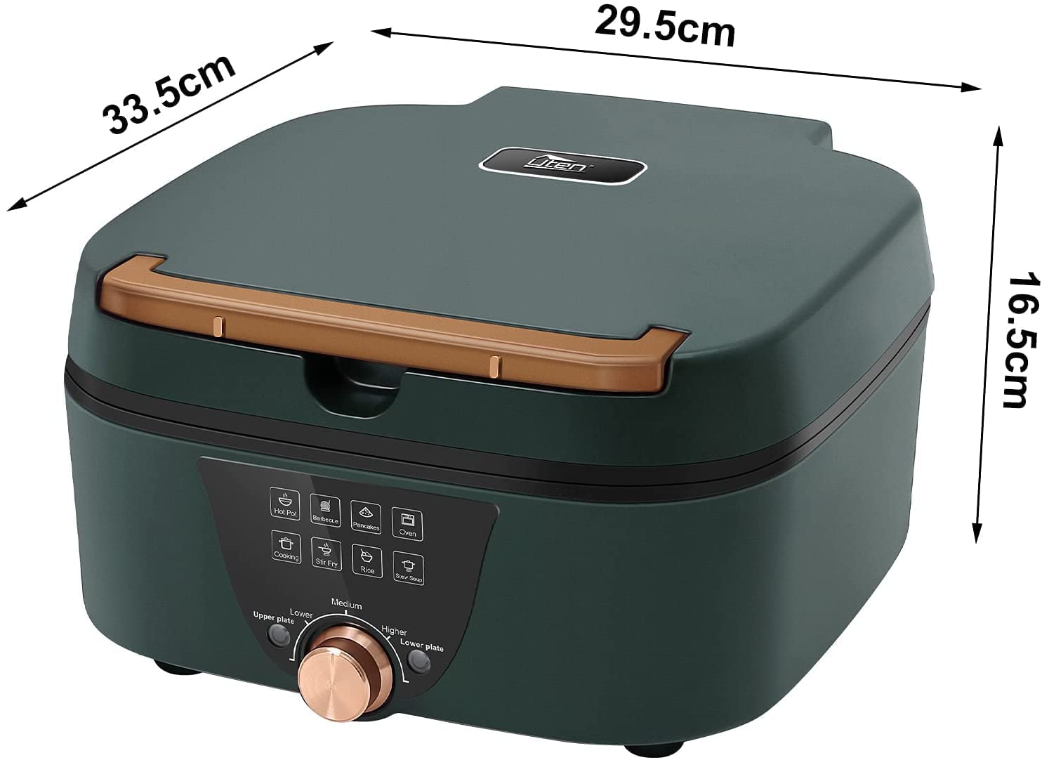 Uten Hot Pot Barbecue, 2 in1 Multifunktion Doppelbratpfanne Grill mit Antihaftbeschichteter Oberfläche, Elektrischer Rauchfreier Grill für Einfache Reinigung, Einstellbare Temperaturkontrolle