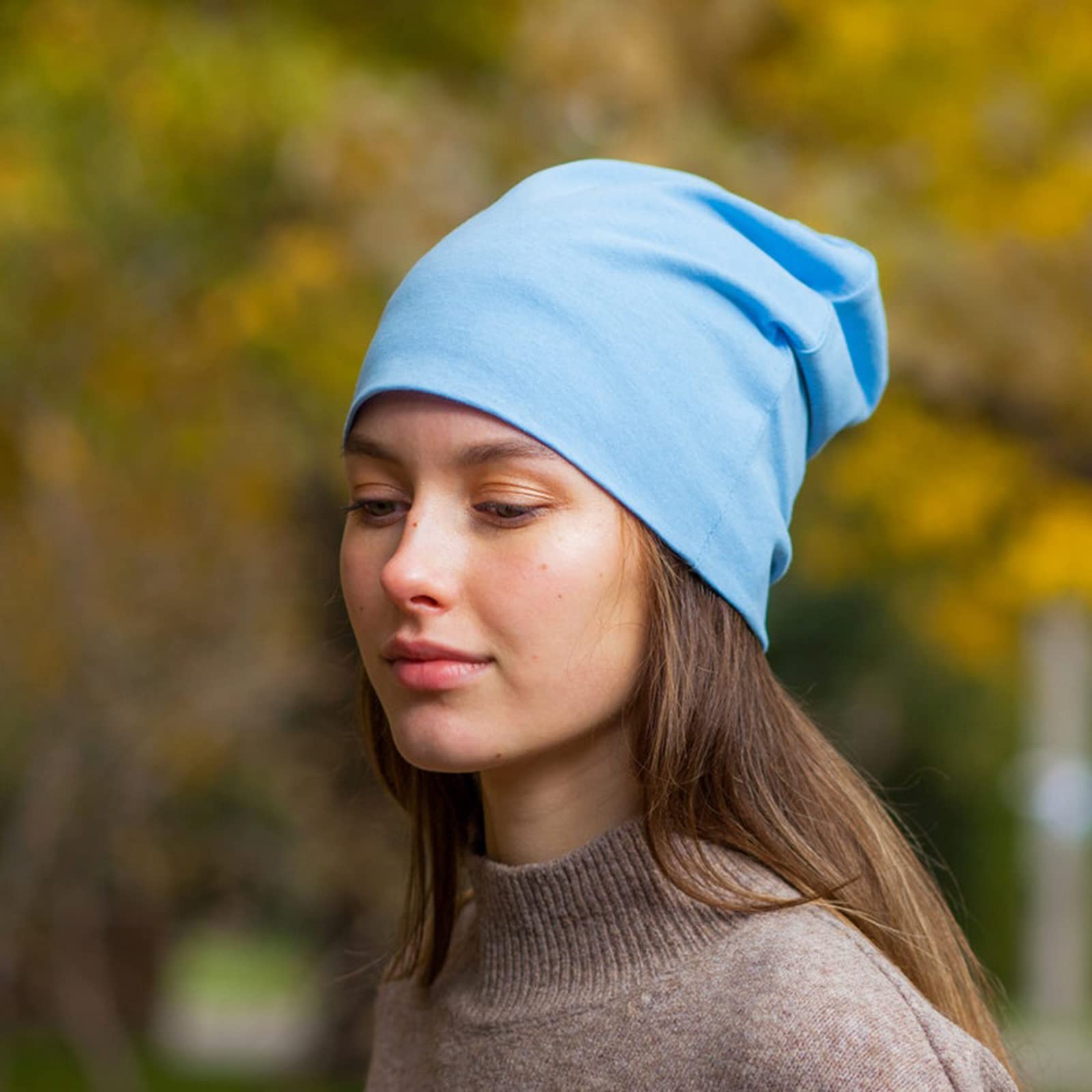 Tergy 20 Stück Unisex-Beanie-Mützen für Männer und Frauen, lässige Beanie-Hip-Hop-Kappen, leicht, weiche Totenkopf-Mützen für Chemo-Schlaf, einfarbige Farbe, Solid Color