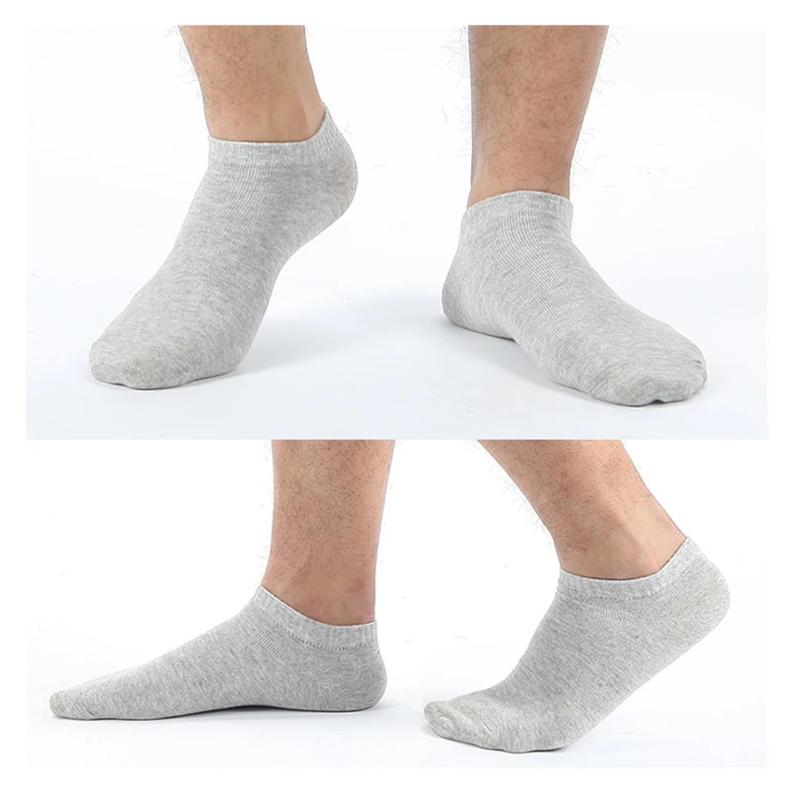 Calcetines Tobilleros Hombre 10 pares/lote de calcetines for hombre, tallas grandes 42, 43, 44, 45, 46, 47, 48, informales, transpirables, negros y blancos, algodón