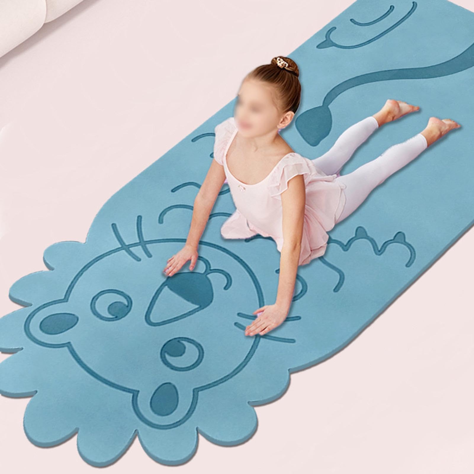 Esterilla de yoga pequeña | Almohadilla de pilates con patrón de animales de dibujos animados | Esterilla de yoga portátil | para el hogar, gimnasio, sala de estar, oficina, dormitorio, apartamento