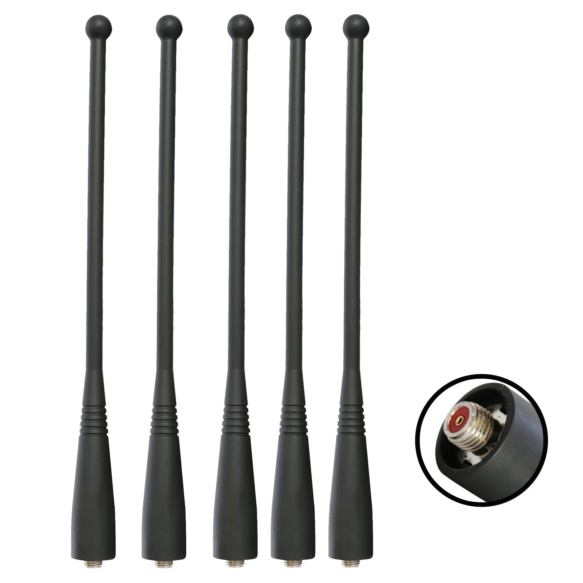 5 Pack VHF Antenna 136-174MHz for XTS5000 XTS2500 XTS1500 Radio - 7 Inch Flexible Whip Replacement (Fits XTS3000/XTS3500/Visar)