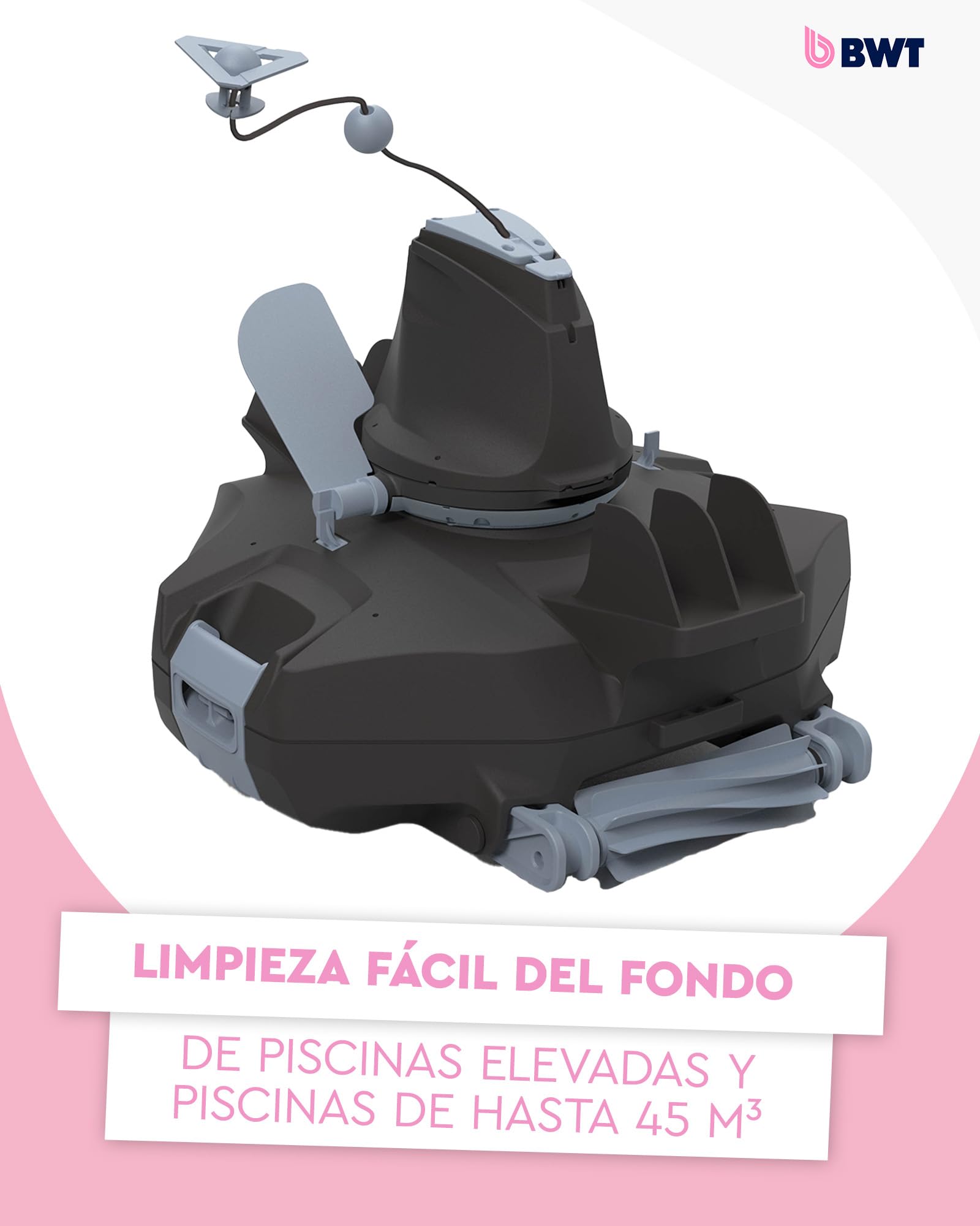 BWT Robot limpiafondos de Piscina FSA900 - Poolboy automático eléctrico de batería para la Limpieza sin Cable del Fondo Mediante el Sistema Stop & Go