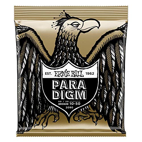 Ernie Ball Paradigm Cordes extra légères Bronze 80/20, pour guitare acoustique, calibre 10-50 - Les Beatles, Paul McCartney, John Lennon, RIngo Starr, George Harrison Ernie Ball Paradigm Cordes extra légères Bronze 80/20, pour guitare acoustique, calibre 10-50