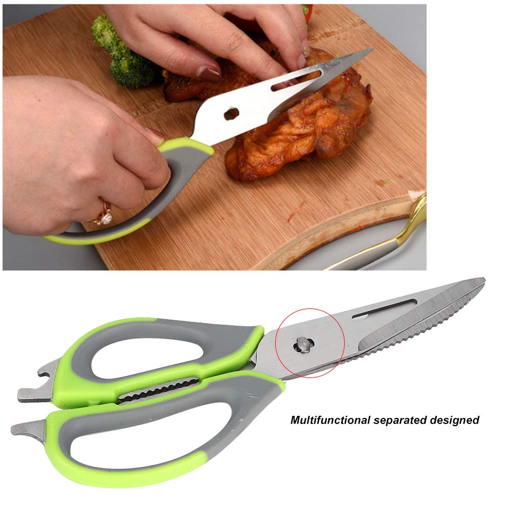Barbecue Scissors, Heavy Duty Kitchen Scissors Stainless Steel Kitchen Shears with Cover for Meat Vegetables