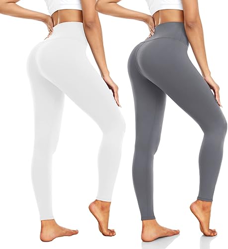 High Waisted Leggings for Women No See-Through-Soft Athletic Tummy Control Black Pants for Running Yoga Workout