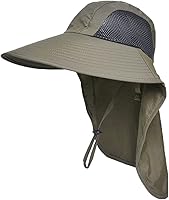 Vista 37 de Sombrero de sol para hombres y mujeres con solapa para el cuello, protección UV UPF 50+, sombreros de pesca para senderismo, sombrero de ala ancha