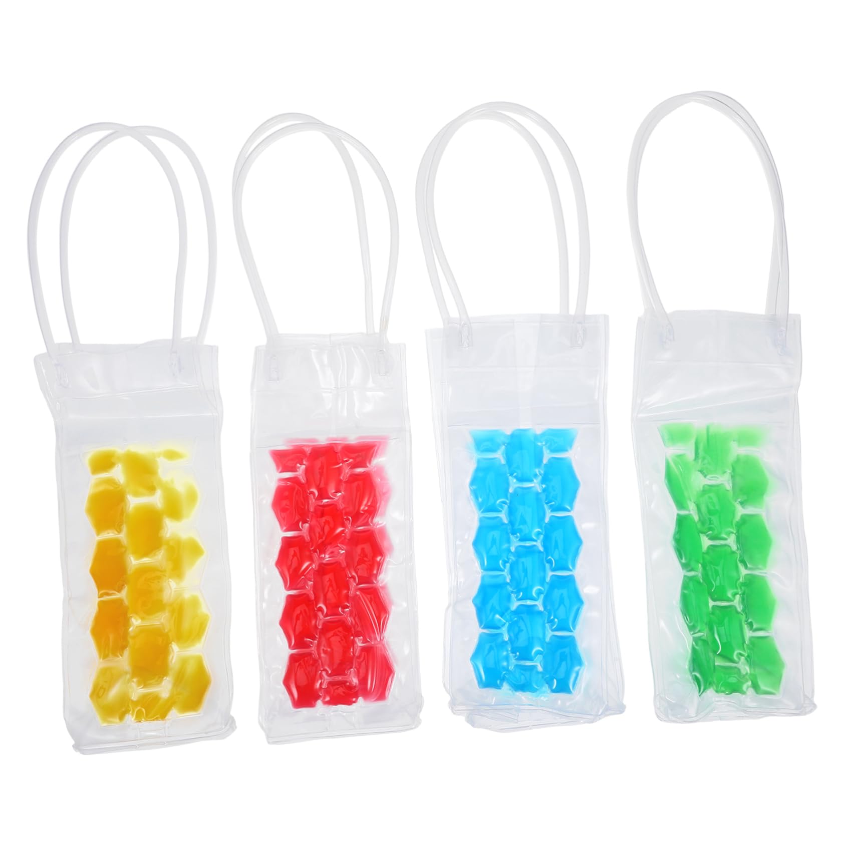 Cabilock 4pièces Isotherme Pour Bouteille De Vin Pvc Alimentaire Double Face De Refroidissement Portable Pour Bouteille Léger Et Étanche Pour Fêtes Barbecue Camping Lot De Couleurs Aléatoir
