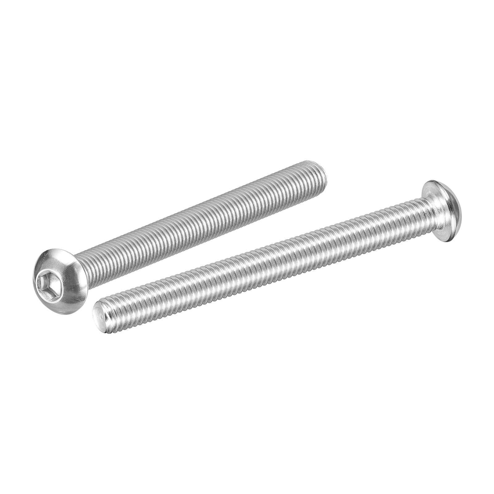 DTGN M10-1.5x110mm Button Head Socket Cap Screws - 2Pack - Good for Road Bicycle, Mountain Bike, Auto, Motorcycle - 304 Stainless Steel Whitewashed - Hex Socket Drive Fasteners โ image 1
