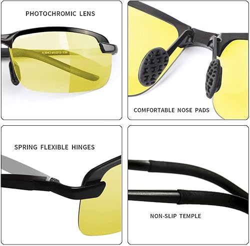 Miniatura 4 de Gafas de sol fotocrómicas polarizadas para hombres y mujeres gafas de visión nocturna para conducir ciclismo UV400 transición sombras