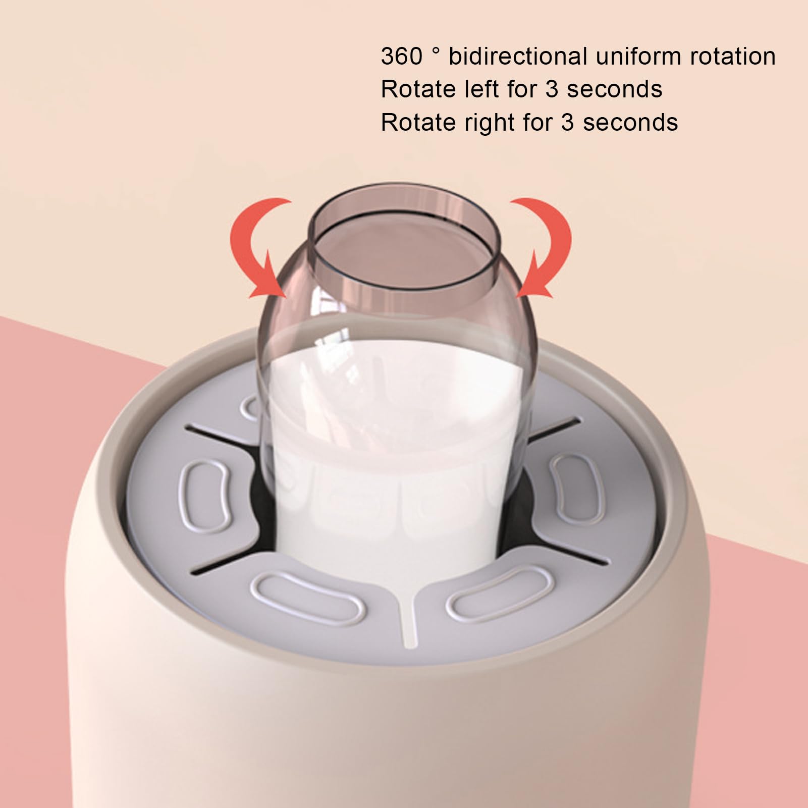 Agitatore per Biberon Automatico Portatile, Miscelatore Elettrico a Basso Rumore in 3 modalità per Latte in Polvere per Neonati, Agitatore Elettrico per Biberon per Miscelazione