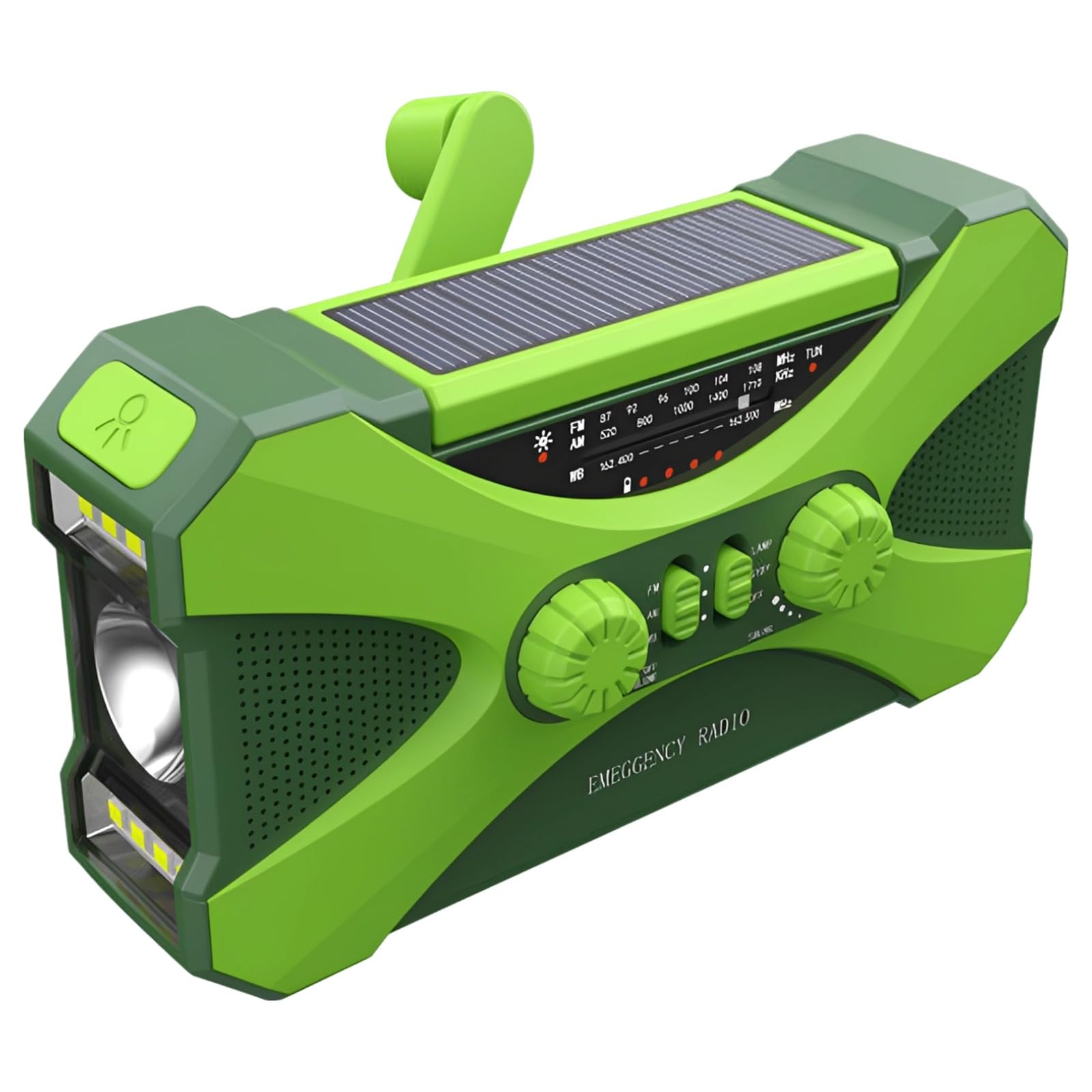 Radio Solaire à manivelle 10000 mAh, alertes météo, Lampe Torche LED, Radio Portable AM FM WB, Batterie Externe Rechargeable pour téléphone, équipement d’Urgence Maison et Plein air