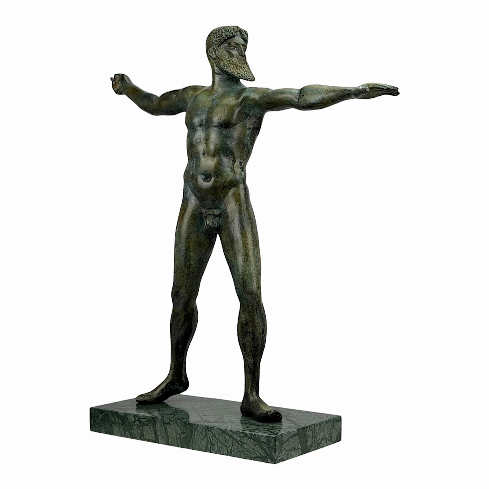 Poseidone o Zeus di Artemisione Dio greco romano reale bronzo arte statua metallo