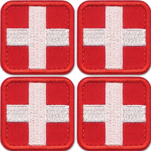 Laughing Lizards Medic First Aid Patch (4-Pack) | Tactical Red Cross IFAK Hook & Loop Medic EMT Patch for Identifying Medical First Aid Kit
