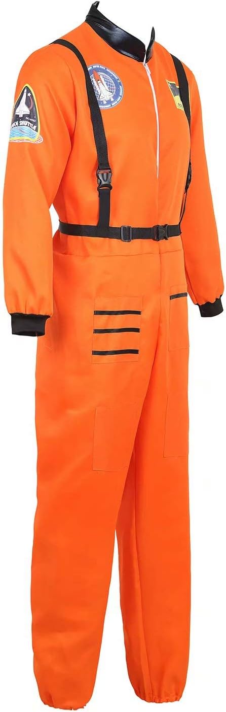 Jutrisujo Astronaut Costume Adult for Mens Space Suit Spaceman Explorer Flight Suit Cosplay Costumes Halloween
