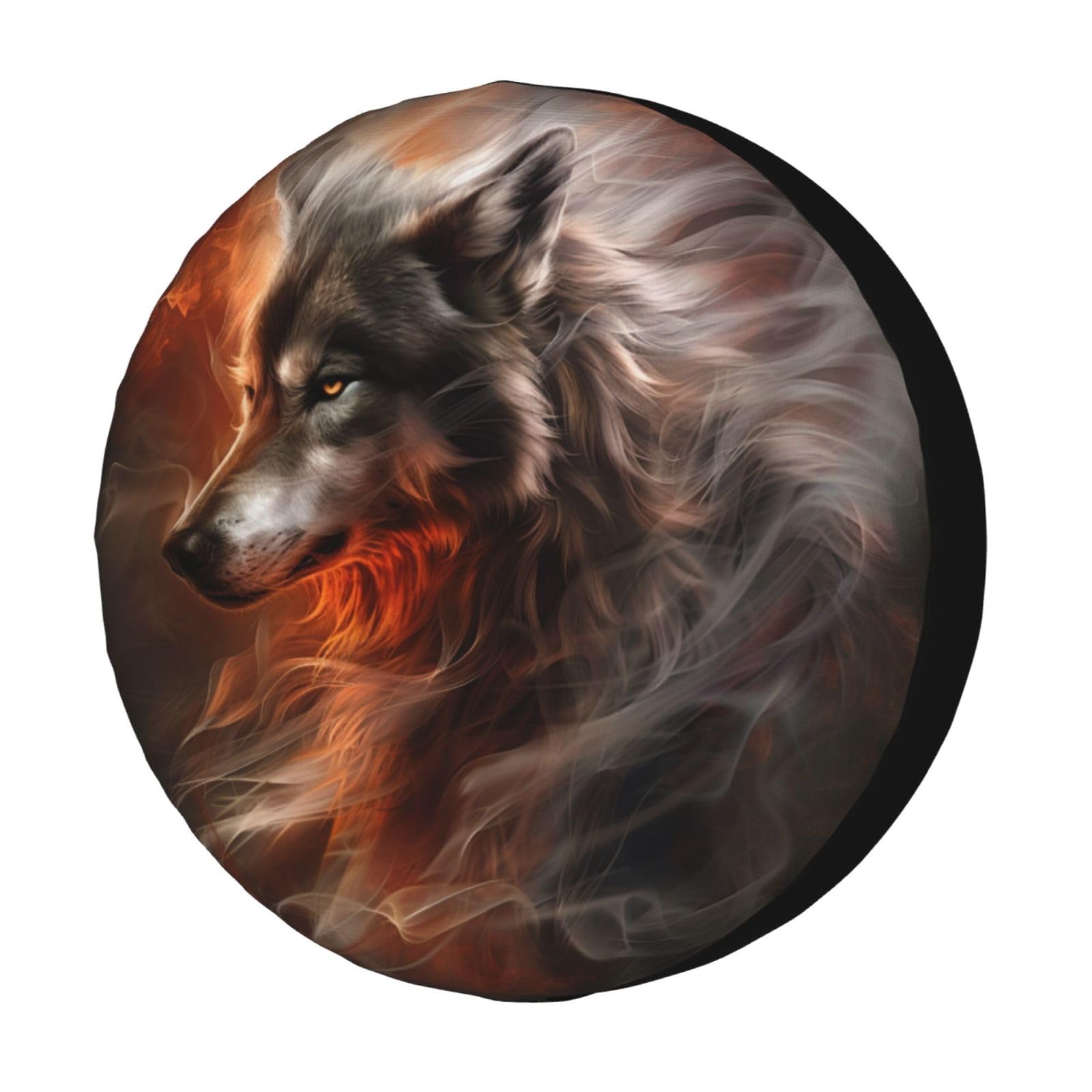 KiuLoam Wolf Spare Tire Cover Waterproof Dust-Proof Universal Sunscreen Wheel Tire Covers Fit for Trailer, RV, SUV and Many Vehicle 16 Inch