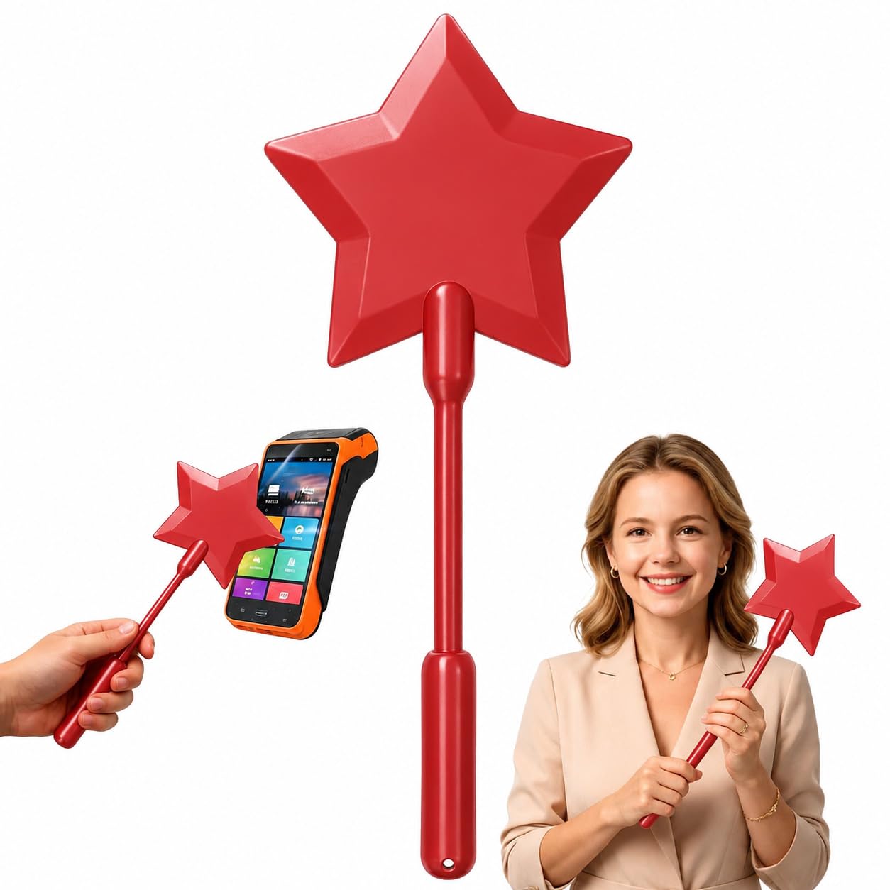 nezafly Credit Card Wand 3D Printed Magic Fairy Wand Card Holder Star Tap To Pay Payment Fun Contactless Prop for Adults Cosplay Magicians Performers Raves Parties Pranks Shopping — image 1