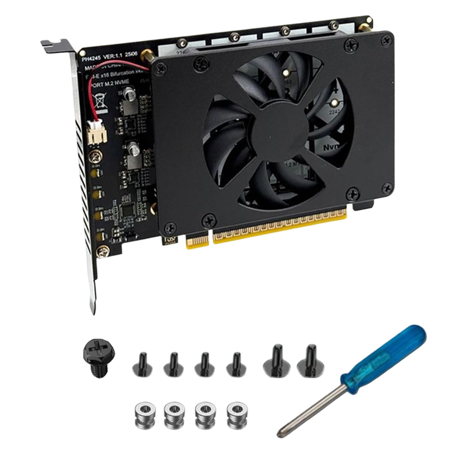Scheda di espansione PCIe X16 supporta scheda di espansione NVMe PCIe X16 con ventola di raffreddamento per adattatore di capacità di archiviazione