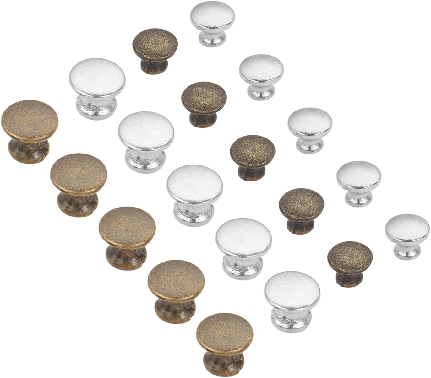 dophee 10-Pack Mini Drawer knobs, Silver Jewelry Box Pulls Wooden Cases Cabinet Cupboard Dresser Closet Chest Bin Handles Small Projects DIY Hardware (0.47"x0.43")