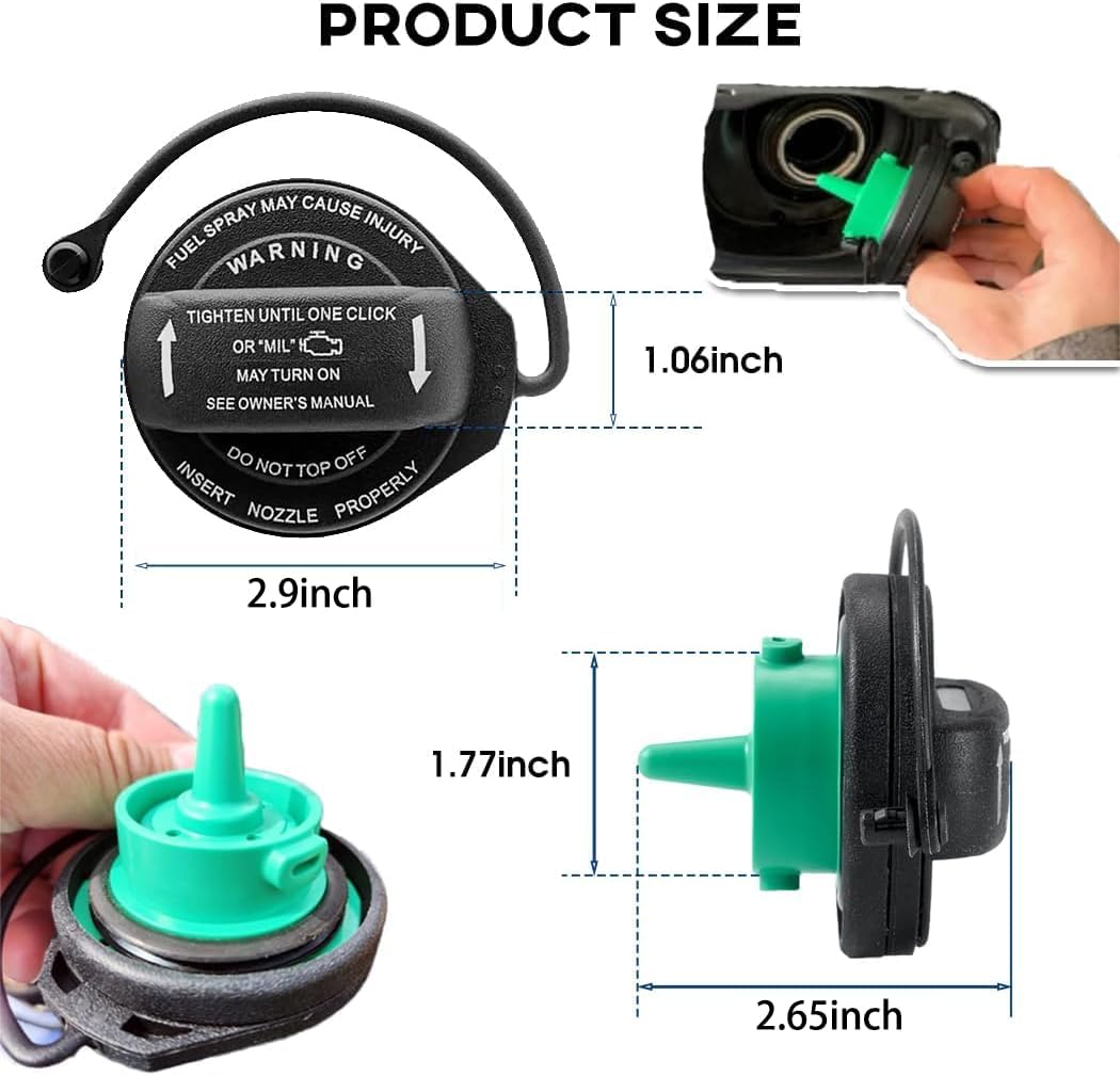 Car Gas Cap, Fuel Cap for Audi Volkswagen VW Jetta Golf GTI Tiguan | Audi Q7 A4 A5 A8 S4 S5 S8 Q5 RS5 2008 2009 2010 2011 2012 2013 2014 2015 2016 2017-- 2020 Replace 5C0-201-550-T, 8K0201550C