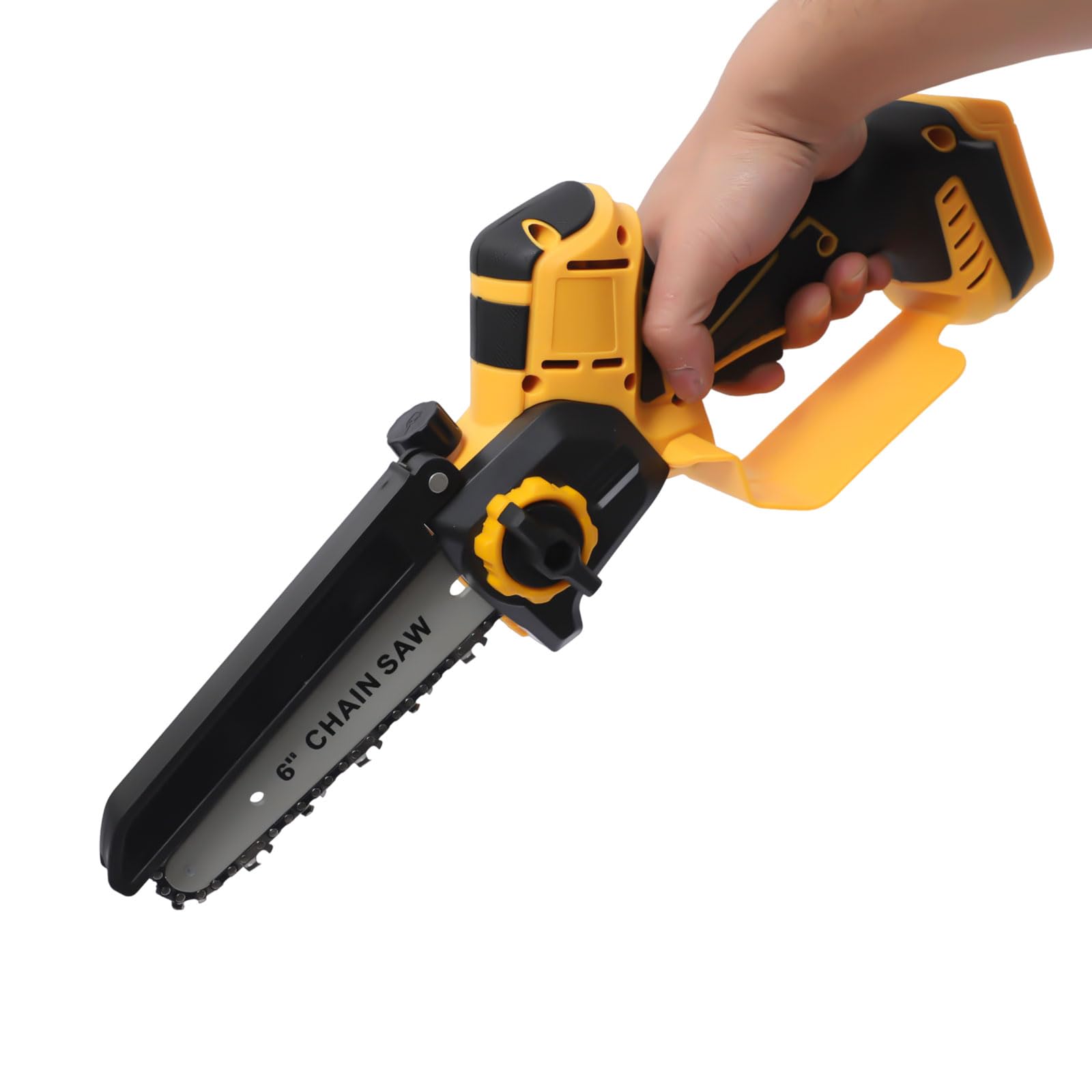 Akumulatorowa sekator pionowy 2 w 1, 15 cm, mini piła łańcuchowa z przedłużeniem 2 m, drążek o długości 200 W, bezszczotkowy silnik 600 W, obrotowa głowica silnika o 180°, elektryczna piła łańcuchowa