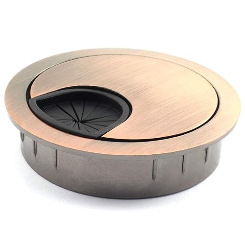 Miniatura 6 de HJ Garden Ojales de escritorio de metal de 2 pulgadas (1.969 in) para administrar y ocultar el cable de alambre, cubierta de agujero para cables de