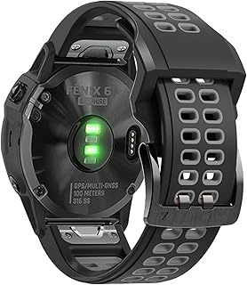 22mm 26mm Quickfit Watch Strap for Garmin Fenix 7 Fenix 6 7X 5 5 Plus Forerunner 935 945 Quick Release Silicone Watch Wristband (Color : Black Gray, Size : Forerunner 935 945)