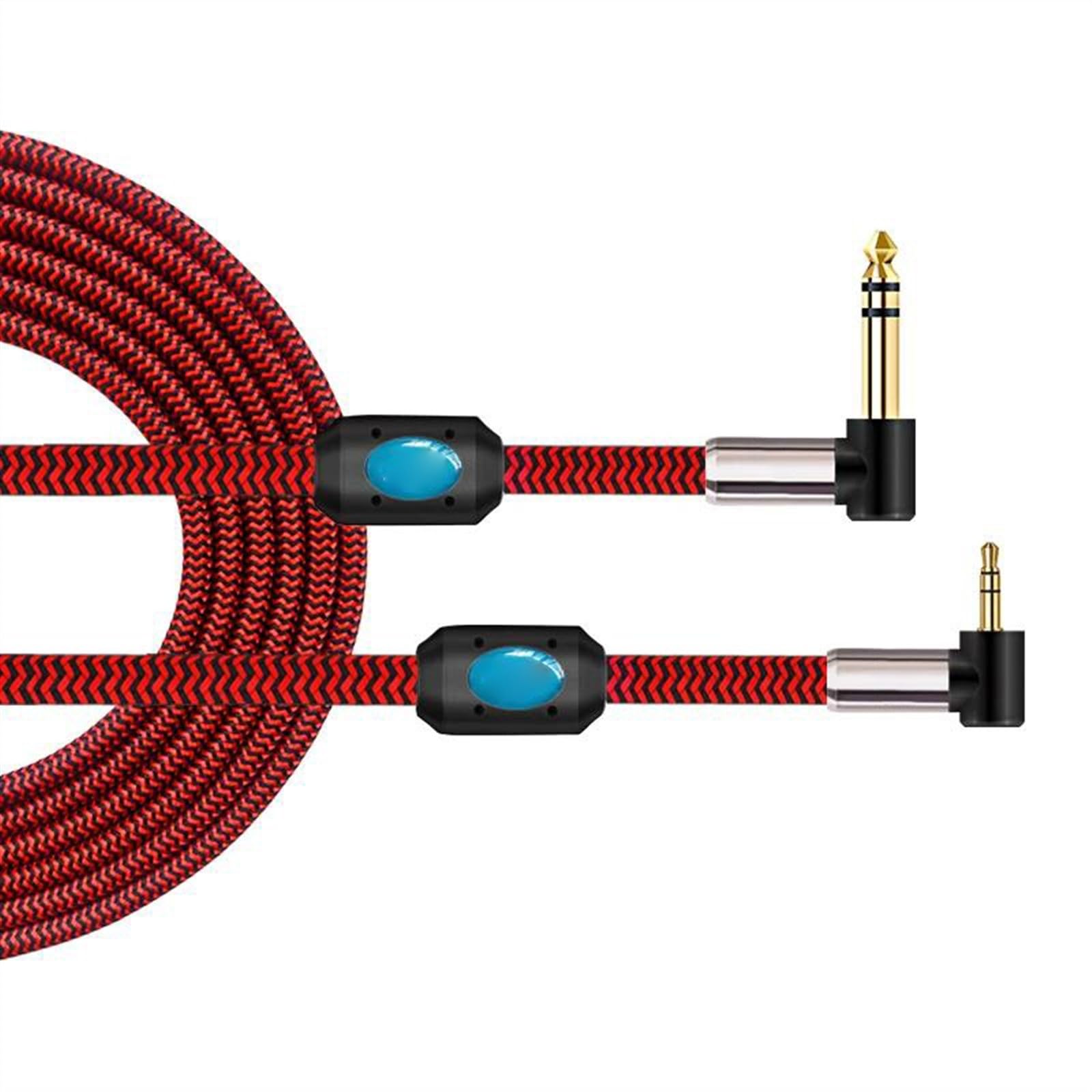 Cavo Audio Maschio Stereo TRS Da 3,5 Mm A 6,35 Mm Per Mixer Per Chitarra Portatile, Amplificatore Per Console, Altoparlante Cavo Audio per Strumento Chitarra (Color : 08, Size : 10m)