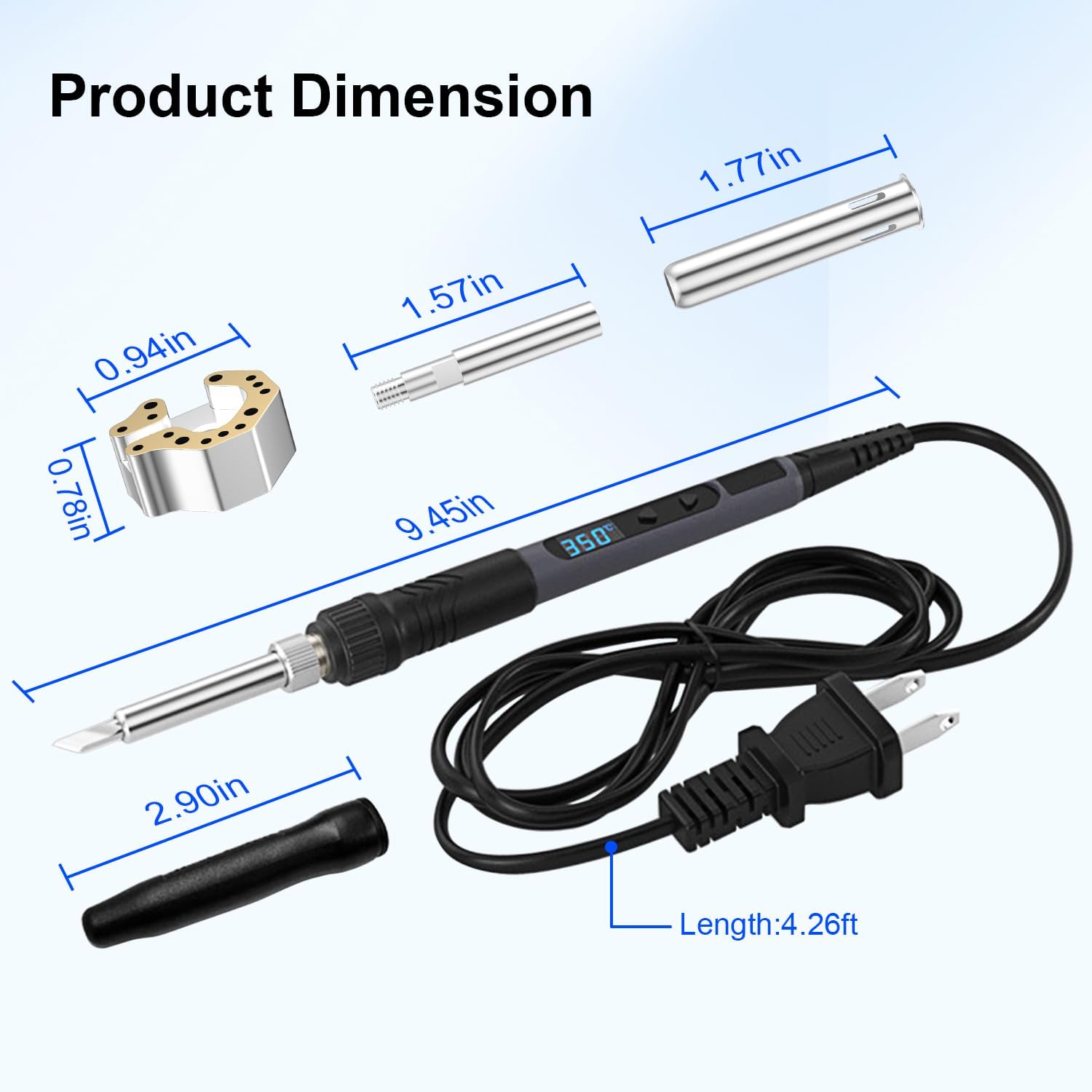 Joystick Soldering Iron Kit, 90W Portable Solder Iron Pen with Soldering Tips for Gaming Controller Joystick Replacement, Adjustable Temperature with Digital Display