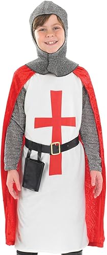 Miniatura 2 de Fun Shack Disfraz de Cruzado para niños, disfraz de caballero para niños, disfraz de caballero medieval para niños, talla XL