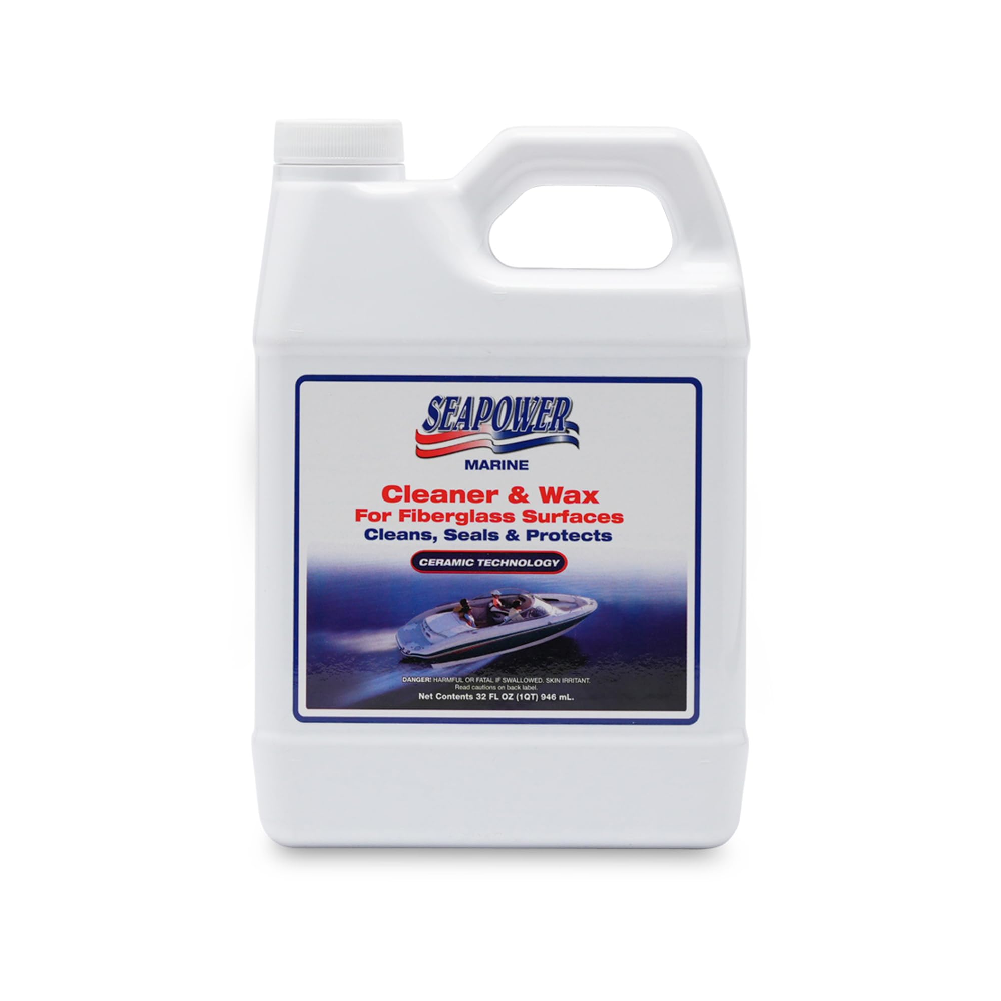 Seapower SQ-32 Marine Cleaner and Wax with Carnauba and Silicone - 32 oz.