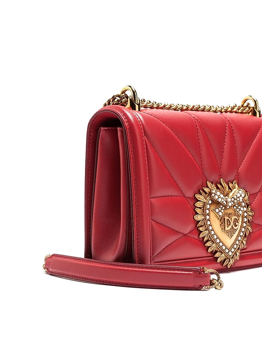 Dolce&Gabbana, Medium Devotion Quilted Leather Shoulder Bag: White