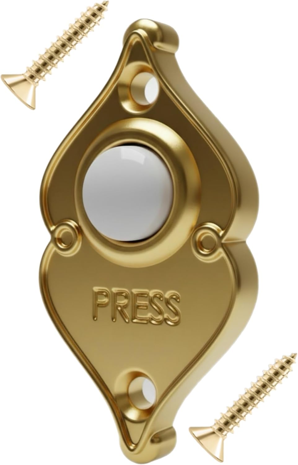 Doorbell Push Button Gold Finish LED Lighted Heavy Duty Metal Wired Button Wall Mounted Doorbell Home Front Door Garage Office Press Button Replace Old Doorbell Push Button Easily (Gold Finish 1 PK)