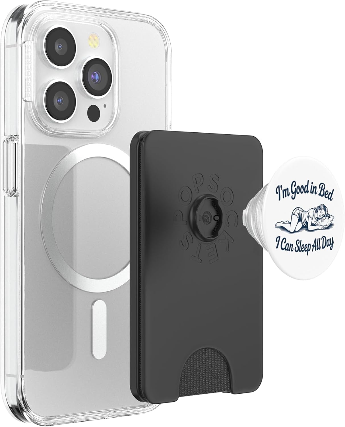I'm Good in Bed I Can Sleep All Day - Funny Lazy Girl Humor PopSockets PopWallet for MagSafe image 3